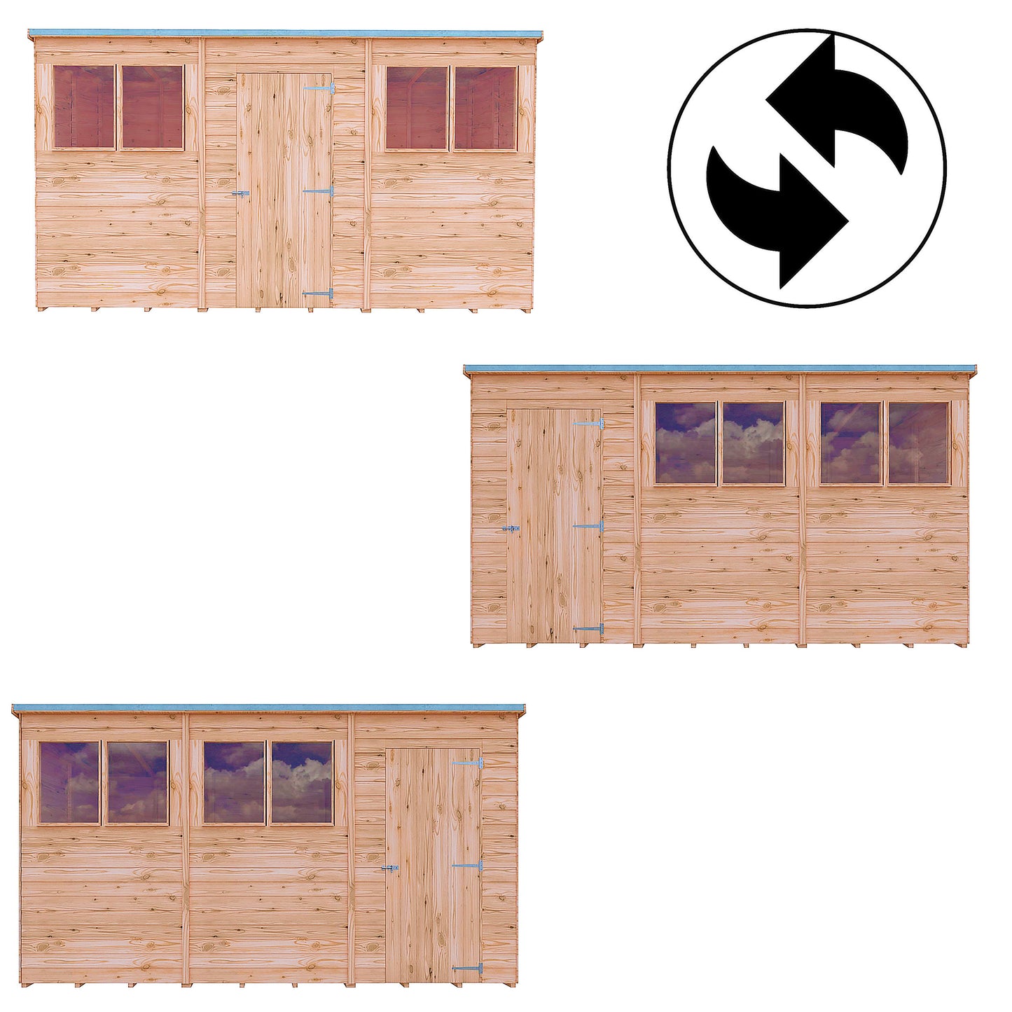 Garden Value 12 x 6 Overlap Pent Shed with windows