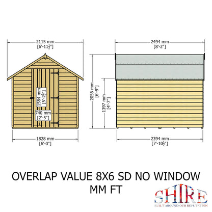 Garden Value Overlap 8 x 6 Shed