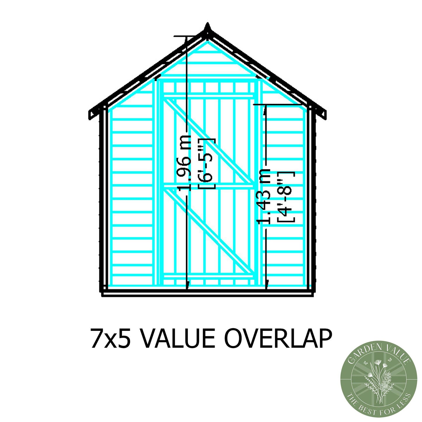 Garden Value Overlap 7 x 5 Shed