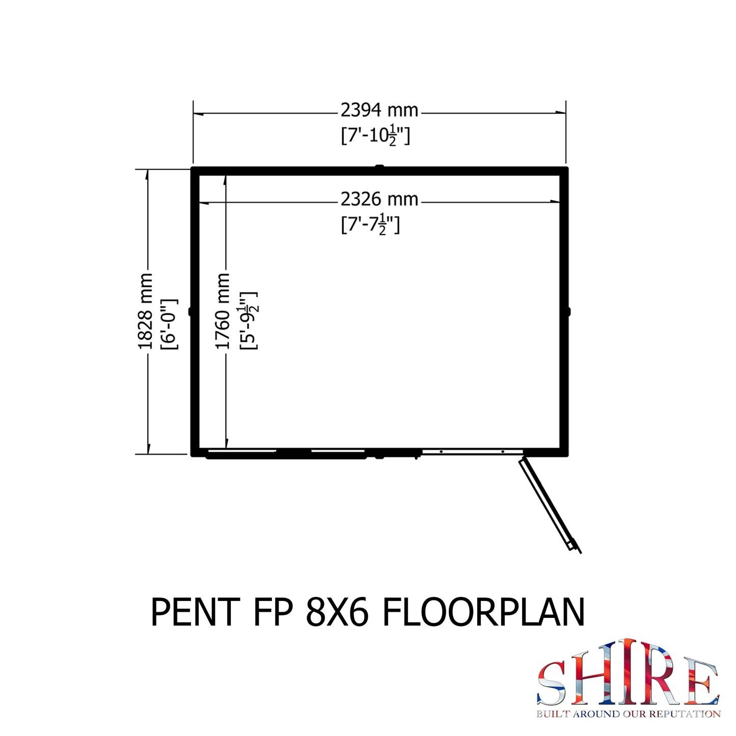 Pent 8 x 6 Shiplap Shed