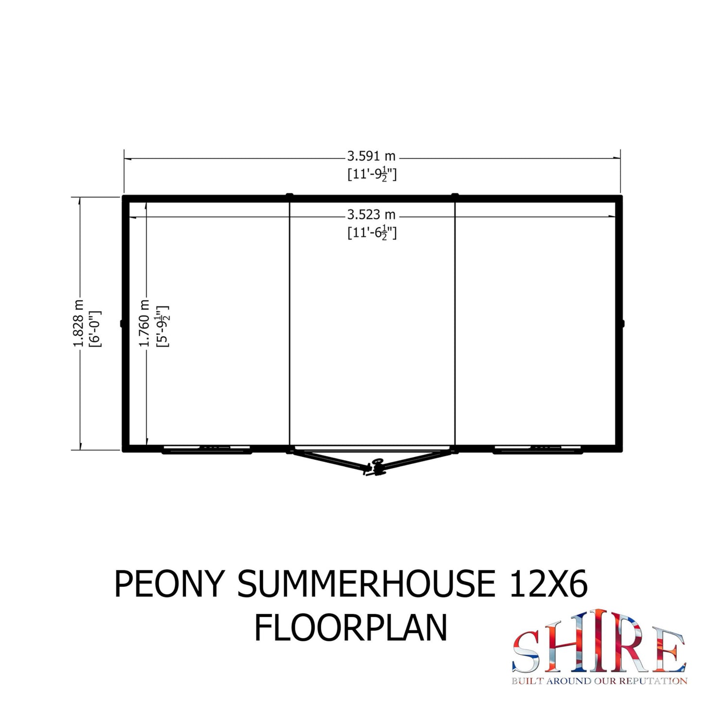 Peony 12x6 Pent Summerhouse