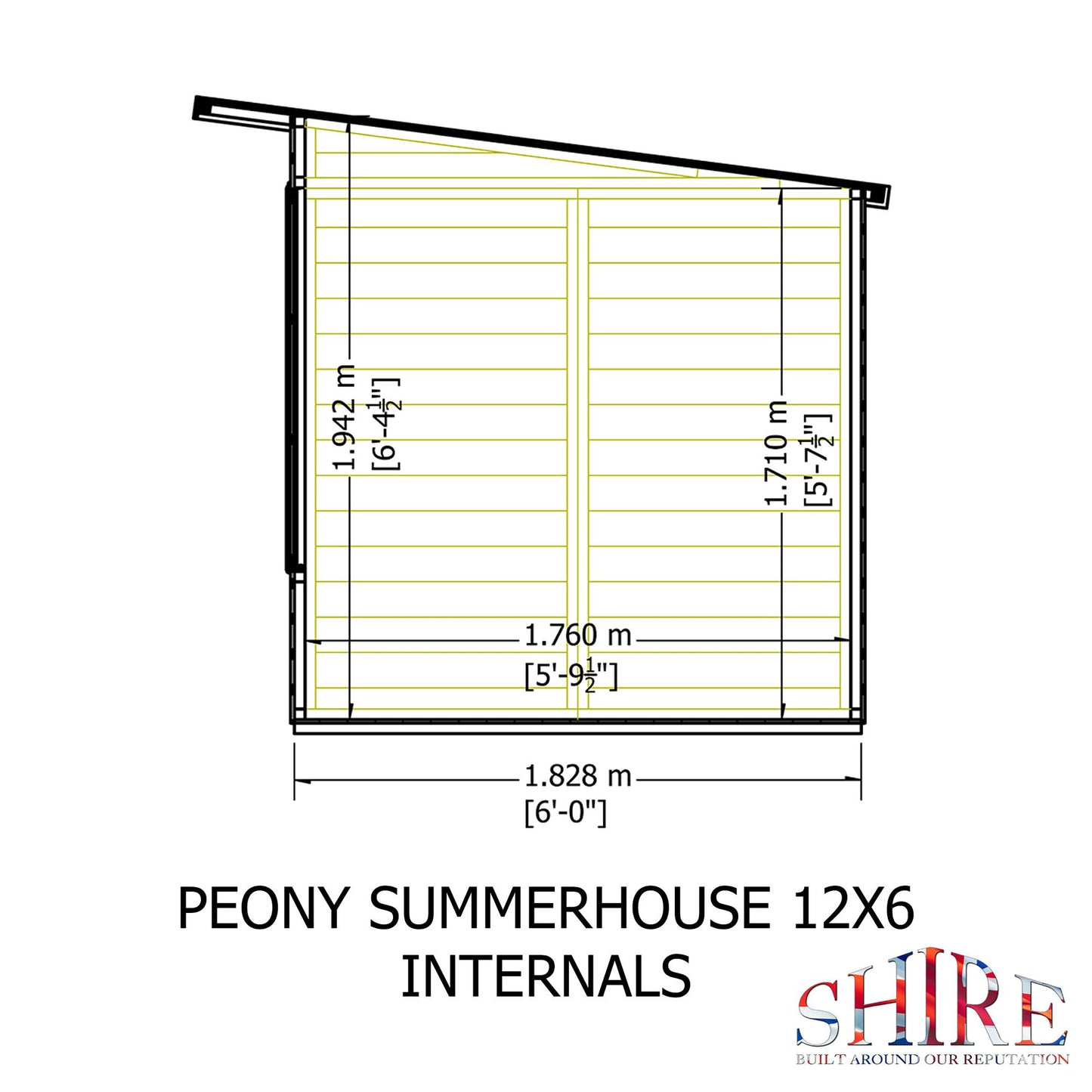 Peony 12x6 Pent Summerhouse