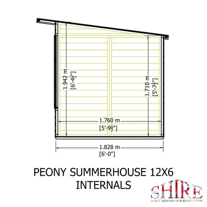 Peony 12x6 Pent Summerhouse