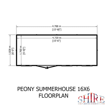 Peony 16x6 Pent Summerhouse