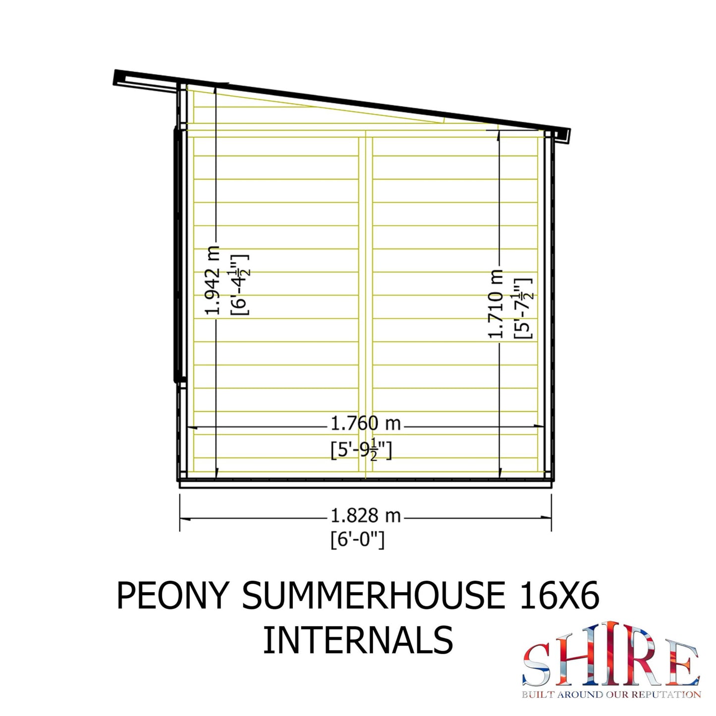 Peony 16x6 Pent Summerhouse