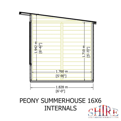 Peony 16x6 Pent Summerhouse