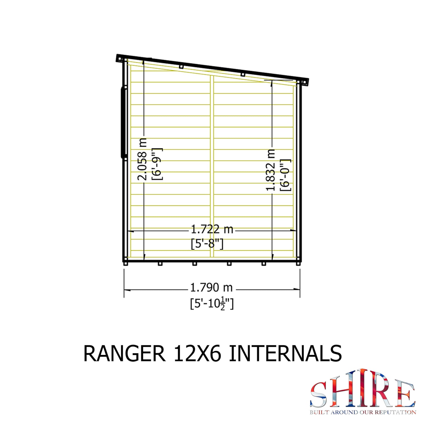 Ranger 12 x 6 Pent Shiplap Shed
