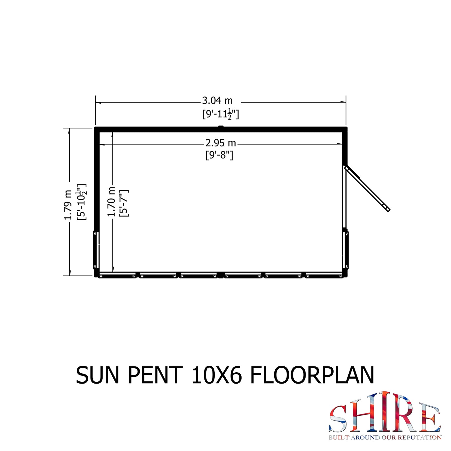Sun Pent Potting Shed 10 x 6