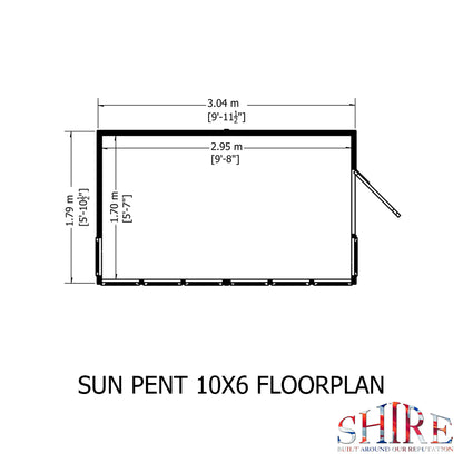 Sun Pent Potting Shed 10 x 6