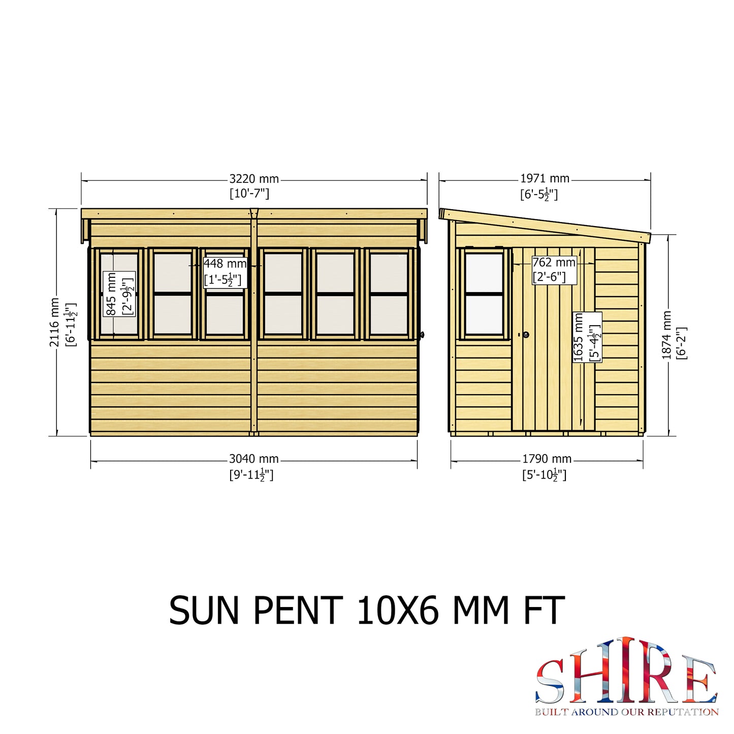 Sun Pent Potting Shed 10 x 6