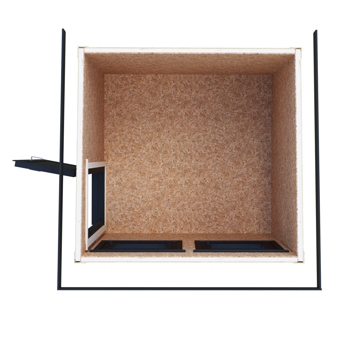 Fortis 8x8ft Style A Left Hand Hung Door, Door in High  Side, Window in High Side